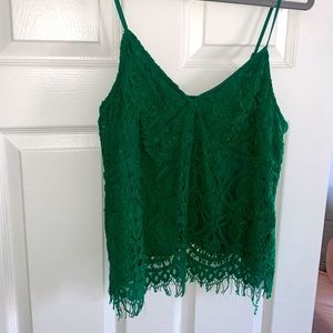 Green Lace tank top